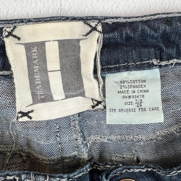 TradeMark H Embellished Jeans Womens‎ 7/8 29 Dark Wash Denim Straight - Picture 3 of 10